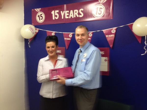 Congratulations Marie Gregson on 15 years service. Thank you and well done! 🎉🎉🎉