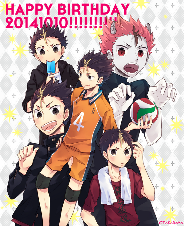 ノヤちゅん誕生日のときのやつ ペンでごりっと塗って水彩でぼかすしかやってない;;; #皆さん線画と塗った後を見せてください