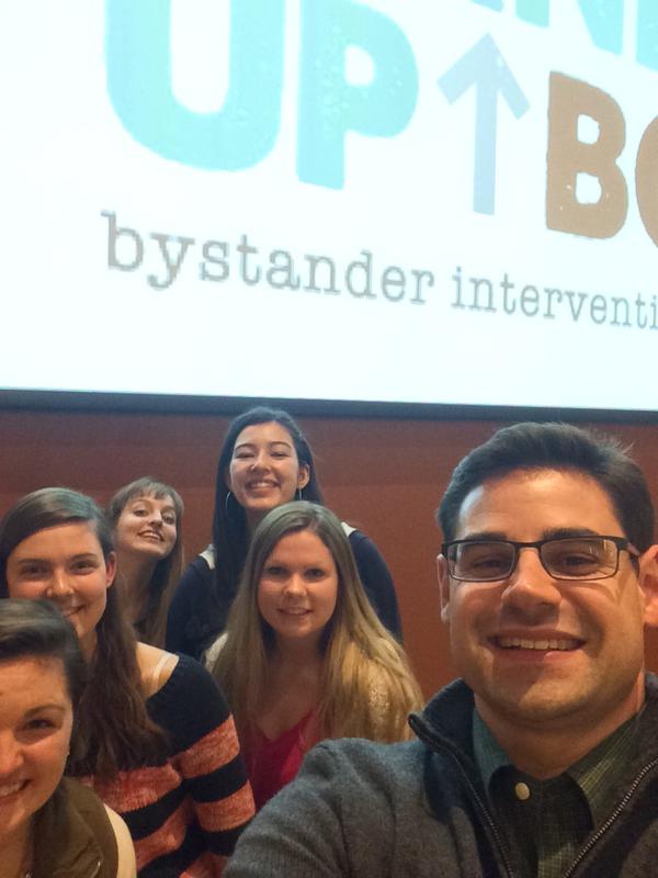 BCBystander's tweet photo. Off-Campus Housing challenges @BC_RHA to stand up against sexual violence and get bystander trained! http://t.co/2cdqtZSYef