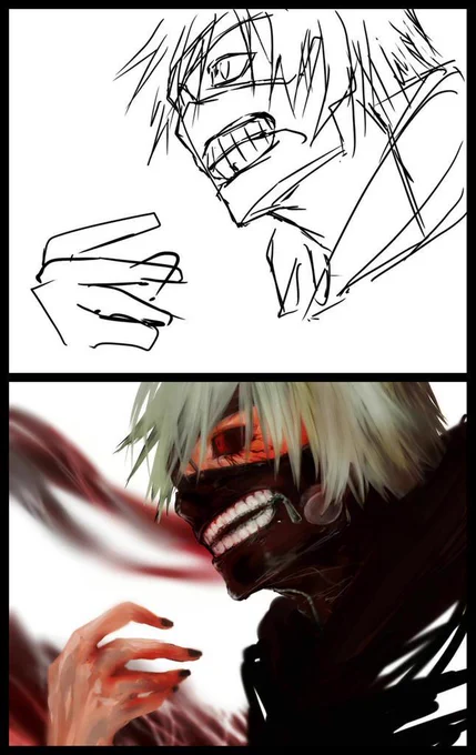 #皆さんラフと塗った後を見せてください 