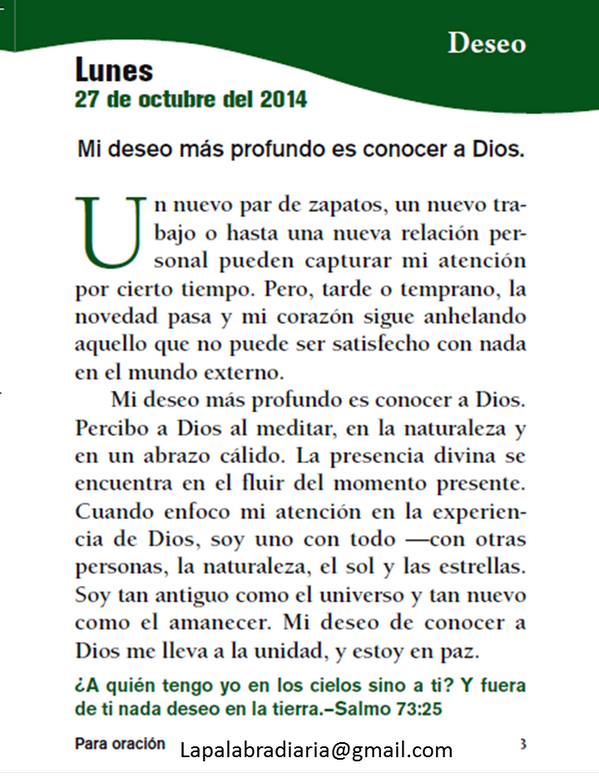 HoyAfirmo's tweet photo. Mi deseo mas profundo es conocer a Dios* http://t.co/194cOjtbw1