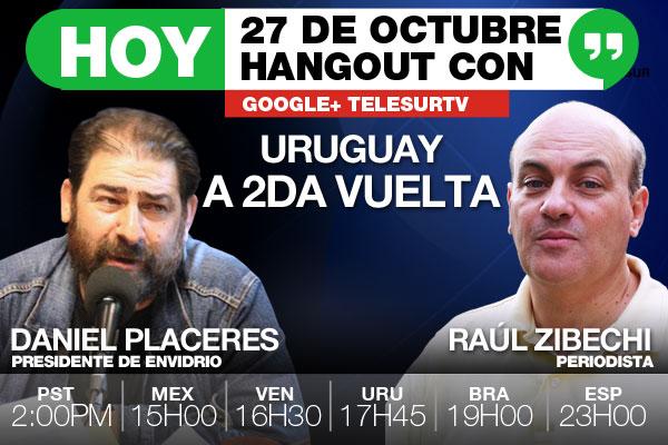teleSURtv's tweet photo. Este lunes no te pierdas el #teleSURHangout para analizar la segunda vuelta en #UruguayDecide http://t.co/tqMKHfl0b4 http://t.co/eRnLKaypeE