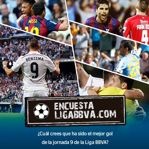 [ENCUESTA] ¿Cuál crees que ha sido el mejor gol de la #jornada9 de la #LigaBBVA? ow.ly/DoTOl