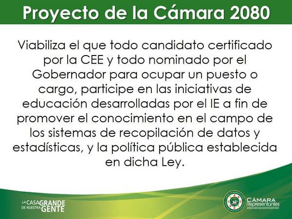 CamaraConPR's tweet photo. "Se estarán aprobando los #PC1622, #PC2080, #PC2081 (Sust.) y #PC2104" - @jrperello #EstadísticasConfiables http://t.co/Oy4LrJIIFa