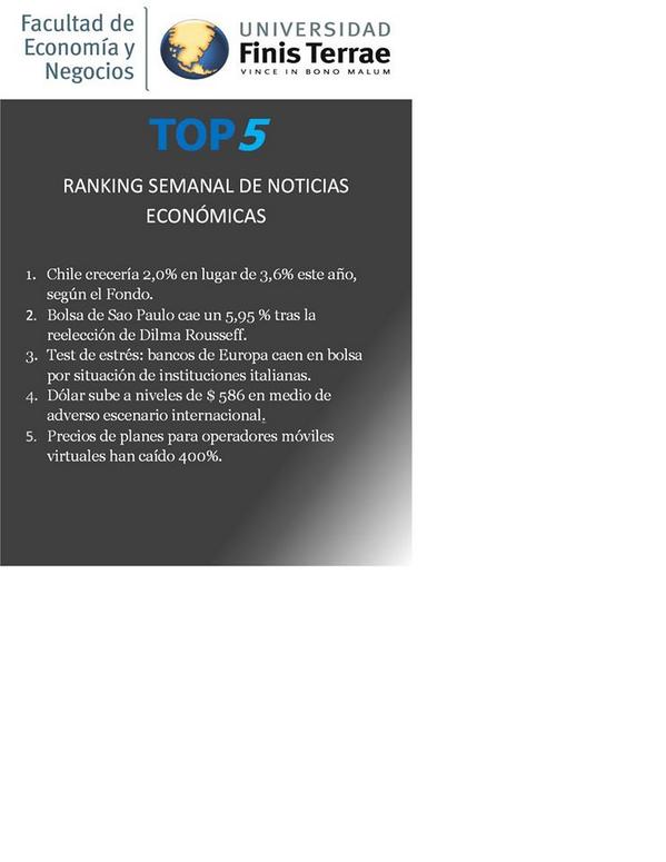 NEGOCIOSUFT's tweet photo. No te pierdas los "TOP 5" de la semana...!!!! http://t.co/OSSbD5ZzAh