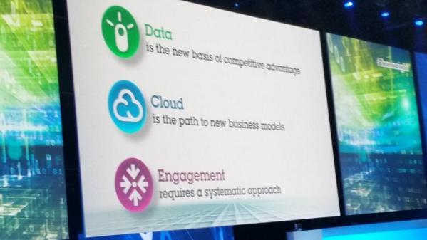 berry_osterlund's tweet photo. Data,  Cloud and Engagement. This years message at #IBMInsight http://t.co/WlUB4pXOz9