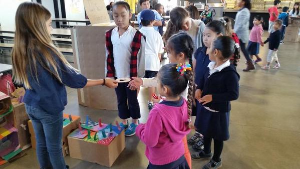 SGUSDSupt's tweet photo. Caine's cardboard challenge with the TK students at Roosevelt. http://t.co/nM6V0YapNT