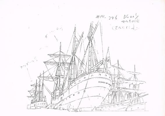 無能無才臆病者山﨑 母を訪ねて3000里 の宮崎駿レイアウトの帆船描写です すべてフリーハンドです 才人のイメージは全てをねじ伏せる 私などひれ伏すのみデス Http T Co Ky1yto0qtc Twitter