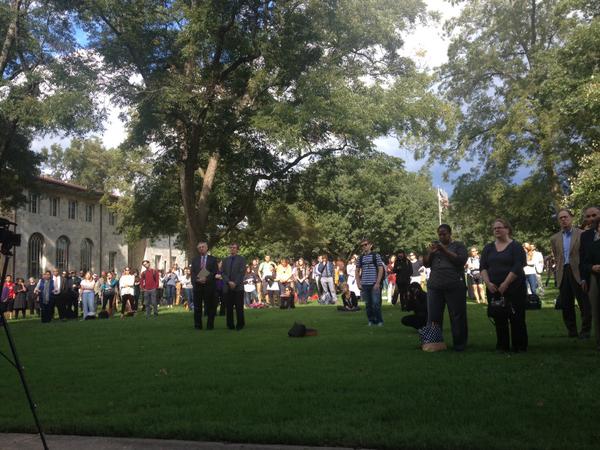 EmoryUniversity's tweet photo. .@AEPi President Jack Kuhn: #Emory's ability to love &amp; take care of each other is truly inspiring. #westandtogether http://t.co/xzBlzApfPT