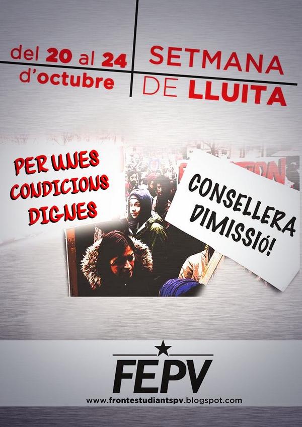FrontEstudiants's tweet photo. #Lluitem23Octubre @FEUalcoi @FEUValencia @educacio_ccoopv @FEUOntinyent @FEUAlicante @AcontracorreUJI @sindicato_semh http://t.co/dRfDGNPM43