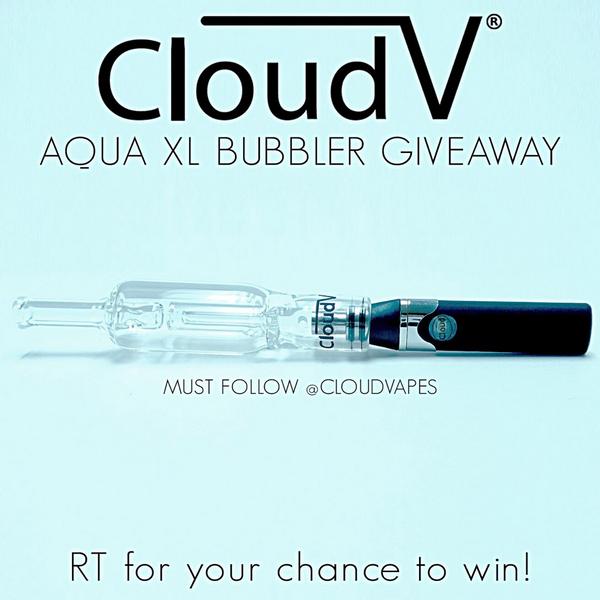 CloudVapes's tweet photo. CONTEST TIME! RT this photo for your chance to win the brand new CloudV no spill Aqua XL bubbler! (Ends 10/17 at 4PM) http://t.co/USsNo3ep4k