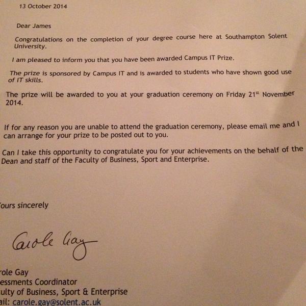 _jamescornwell's tweet photo. I am so confused... Surely they've got the wrong person? Haha! Cheers anyway solent 👍 http://t.co/H2Q7vx2cPg