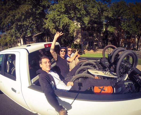MatthiasDandois's tweet photo. Having the best time in Austin with theses guys!! @maximecharveron #KK 
Shot with my @gopro and @xsories #meshot http://t.co/LB4et9XodD