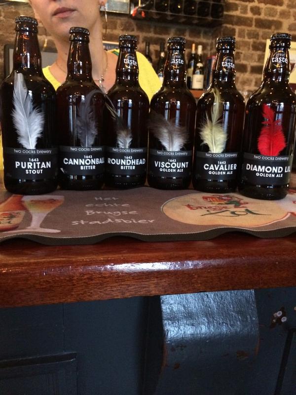 JPLongland's tweet photo. When @TwoCocksBrewery was on Grand Designs I wanted to go party there, now I have a box of samples. #Bargainingtool http://t.co/zlzZewS0w7
