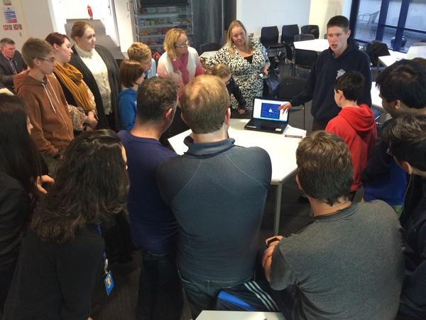 CoderDojo's tweet image. Joshua from @CoderdojoMalahd presenting his retro #pacman game @TwitterDublin! #eucode cc @CodeWeekEU