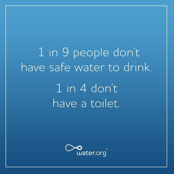 dlowater's tweet image. 1 in 9 people lack access to safe water, 1 in 4 lack sanitation. Join @Water to change this: bit.ly/1sfyqMU