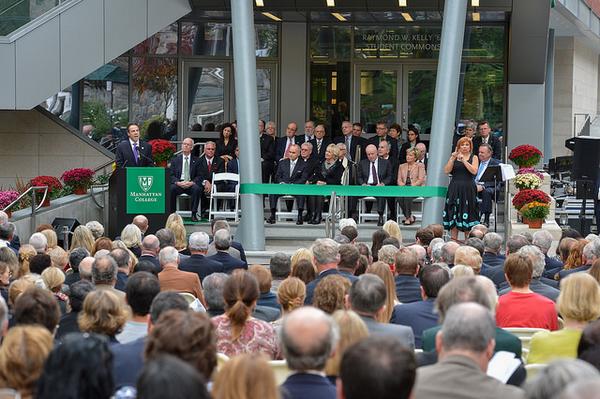 NYGovCuomo's tweet photo. Attending the dedication of Raymond W. Kelly '63 Student Commons today at @ManhattanEdu. https://t.co/7WmbIsP1lU http://t.co/DaWDyHo8Qz