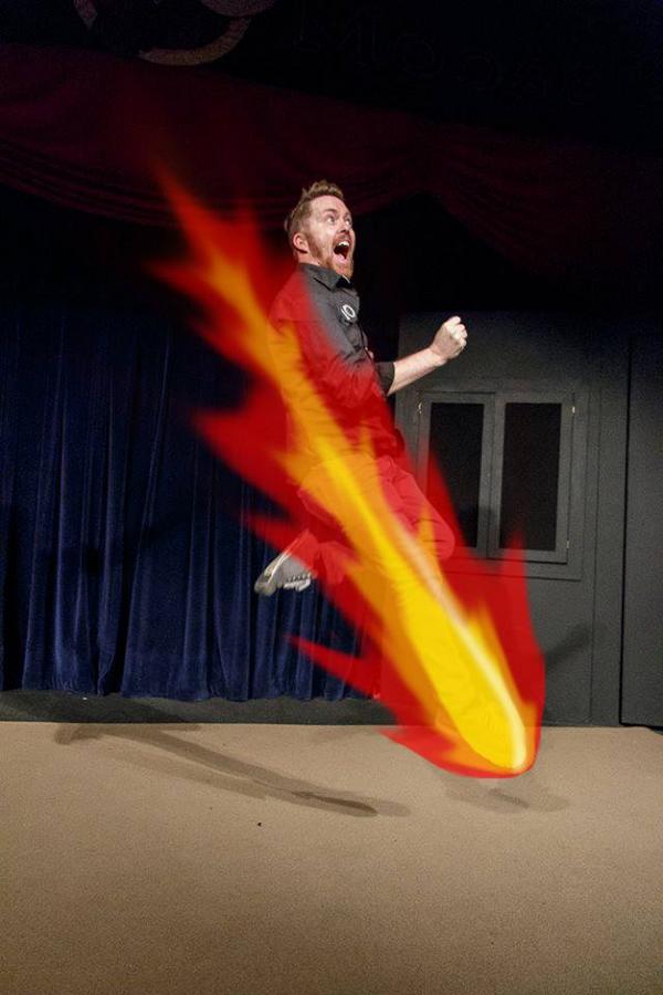 LooseMooser's tweet photo. An audience member just sent in the most amazing photo edit of an image of @jmenorthan! #firekick #fire http://t.co/KOYjE7xFEO
