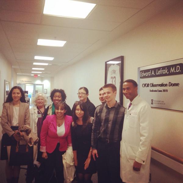 KristinAtTWC's tweet photo. #TWCfall14 interns &amp; @doctortetteh after observing open heart surgery  @InovaHealth. Thanks for a great day! http://t.co/3lBDj8ENZI