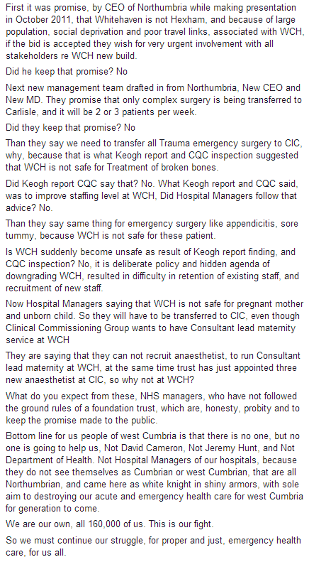 Xtreme_fitness1's tweet photo. Simple facts of what's happening at West Cumberland Hospital! #weneedwestcumberlandhospital #Carecrow #AnswerMaddy http://t.co/6olmAHlRY0