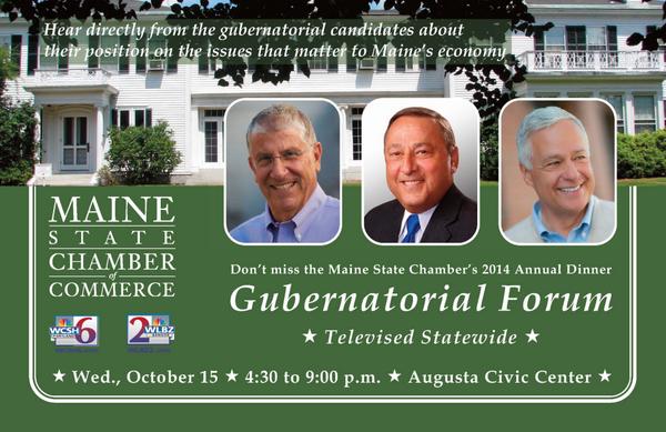newscentermaine's tweet photo. MT @MaineChamber TONIGHT! #MaineChamber televised Gubernatorial Forum at 7pm on @WCSH6 or @WLBZ2! Live-streaming too! http://t.co/4kA7978oR3