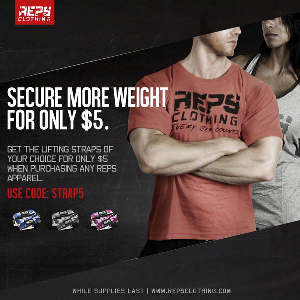 RepsClothing's tweet photo. Choose any REPS apparel &amp; pick up a pair of cam lifting straps for just $5 
we ship worldwide.
http://t.co/DXIZ44lJnH http://t.co/KmdKV02VfI
