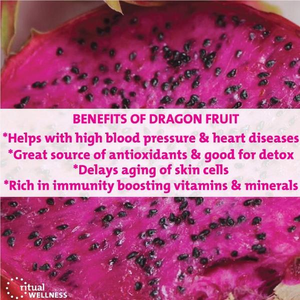 RitualWellness's tweet image. In honor of #BreastCancerAwareness here are benefits of eating Dragon Fruit!  #ColorYourPlate #PerfectRitual 💕
