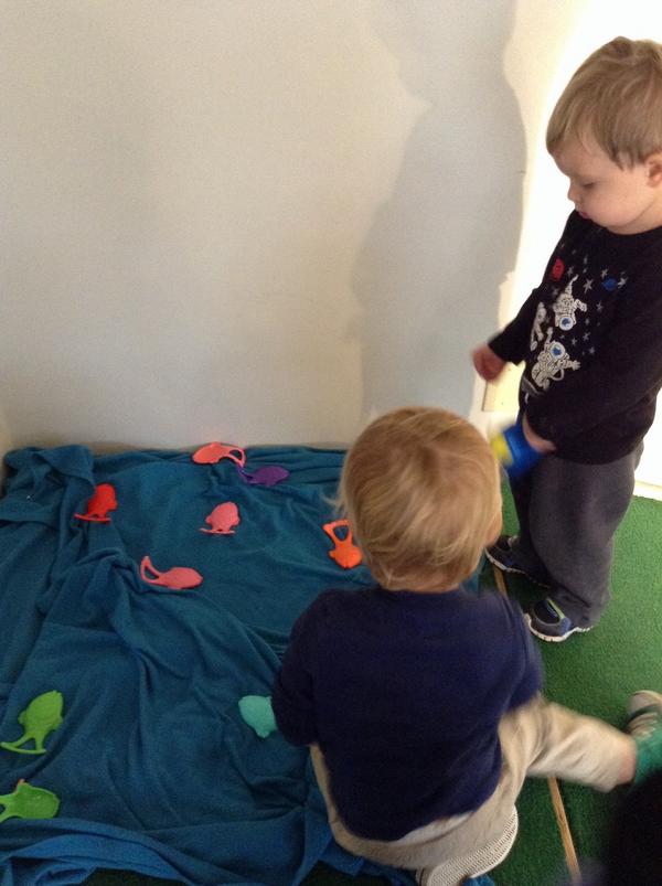 <a href="/NKUECC/">NKU ECC</a> Gone Fishing! Working on their motor skills while trying to catch as many fish as possible! #ECCExplorers