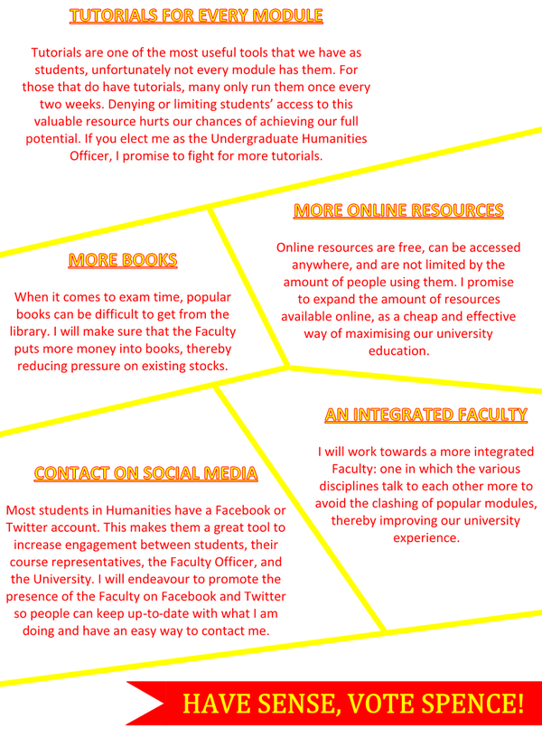 Vote_Spence's tweet photo. Here is the second part of my manifesto! #VoteSpence http://t.co/2ZNI20uE2J