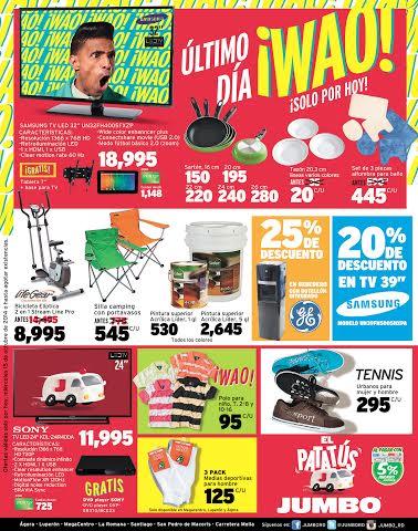 JumboRD's tweet photo. Aún estás a tiempo de aprovechar las ofertas ¡WAO! del #PatatusJumbo, válidas hasta hoy 15 de octubre. http://t.co/zbTEXijiTa