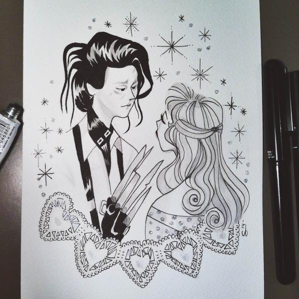 My #EdwardScissorHands illustration for @Sketch_Dailies 