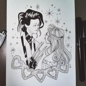 My #EdwardScissorHands illustration for @Sketch_Dailies 