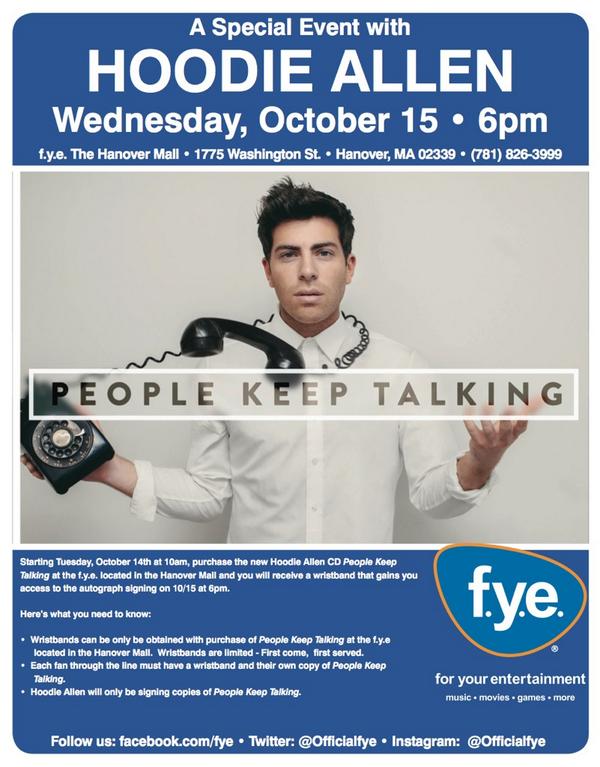 HoodieAllen's tweet image. On my way to the Hanover Mall! See y'all there