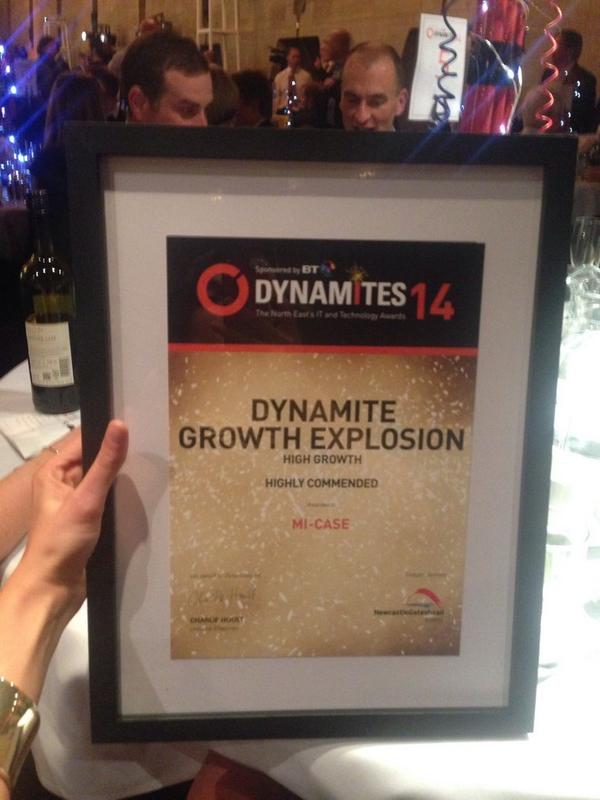 MiCaseTeam's tweet photo. Well done to the Mi-Case team and all the winners of this evening #dynamites14 http://t.co/g9hoX3JQuZ