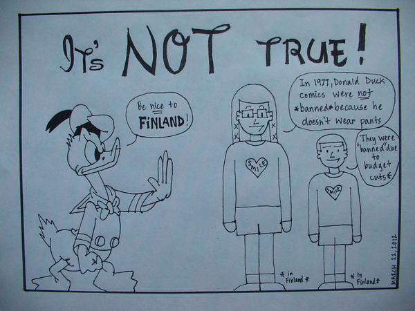 GetFactz's tweet image. Donald Duck comics were banned from Finland because he doesn't wear trousers.