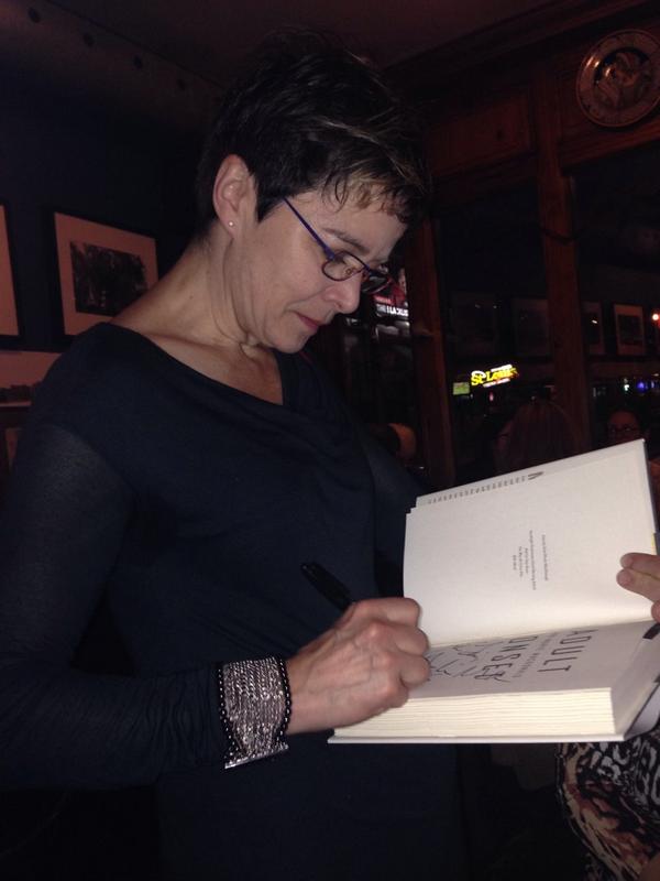 FOYK_TV's tweet photo. .@AMMstuff was so gracious about signing everybody's books at #GranoRestaurant tonight. And food was delish. http://t.co/sXp1xt1loa