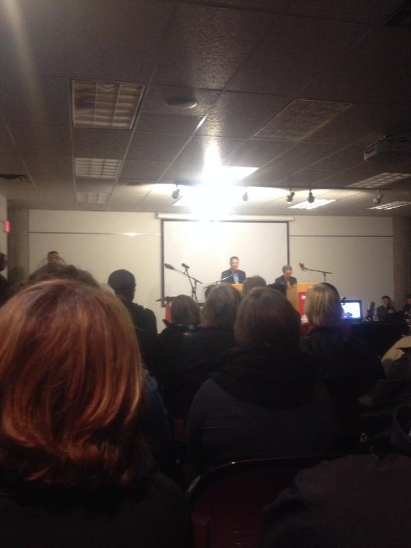 Don Zurowski making opening remarks at debate