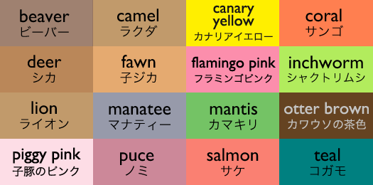 東京ズーネット 公式 動物名の色を並べてみました 英語版 Http T Co Gtfhsnpo4s Http T Co Oqeu18kkcp Twitter