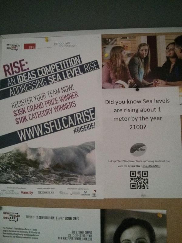 Yaserroshan's tweet photo. #Riseideas  #sfu   #sealevelrise    let's protect Vancouver from upcoming SLR. Vote at http://t.co/TW4NOyAiuC http://t.co/UCeA4gARjx