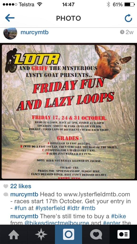 murcyMTB's tweet photo. One more #sleep #cycling #mtb #mountainbike #lysterfield #ldtr #Melbourne #australia enter now! http://t.co/oWPRpJFP4X