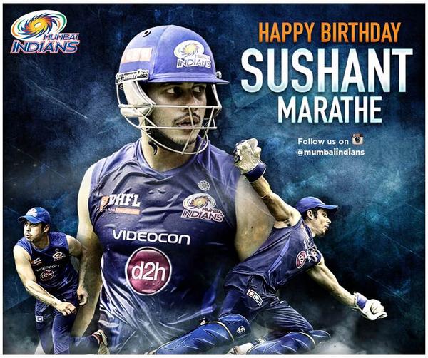 mipaltan's tweet photo. Our very own @sushantmarathe from Amchi Mumbai turns 29 today. Here's wishing him a Happy Birthday :) http://t.co/CXJ217WLzj