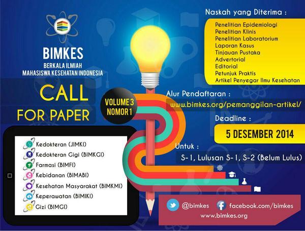CALL FOR PAPER JIMKI sudah dibuka! Deadline 5 Desember 2014. <a href="/BIMKES/">BIMKES</a>