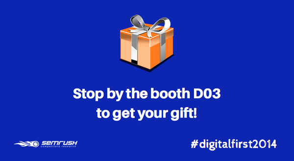 semrush's tweet photo. Meet @FernandoSEMrush at #digitalfirst2014 at BOOTH D03! :) We have a surprise every marketer will like! #d1st http://t.co/EtRdGrJr0S