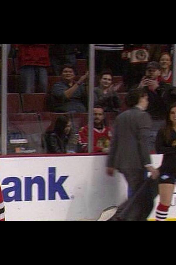 JeremyRoyGoulet's tweet photo. New #AJPunk pictures from the Hawks hockey game !!! 😍😍😱😱 @FactsAJ #TeamAJ http://t.co/BUTrIi9isI