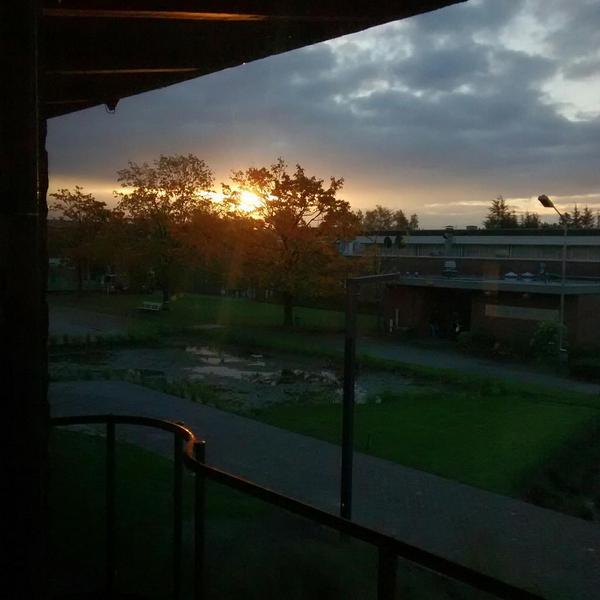 Evelyne_Z's tweet photo. Looking at a beautiful sunrise @cordacampus #stage http://t.co/WYQsN8jlVL