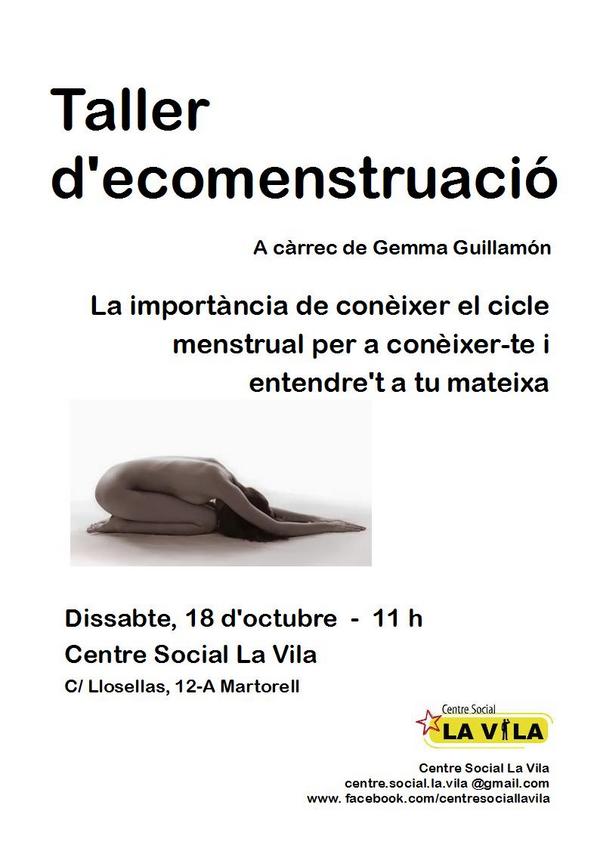 CSlaVila's tweet photo. Dissabte 18,oct 11 h, Taller d'EcoMenstruació amb Gemma Guillamon @porteonatural https://t.co/mnmOitMLB0 #AgendaEIBL http://t.co/2bXtaoCgG0