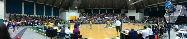 Guam_Sports's tweet photo. The bleachers are packed here at UOG Field House #IIAAG #GirlsHS #VolleyballChampionship http://t.co/WHTaLfNC4m