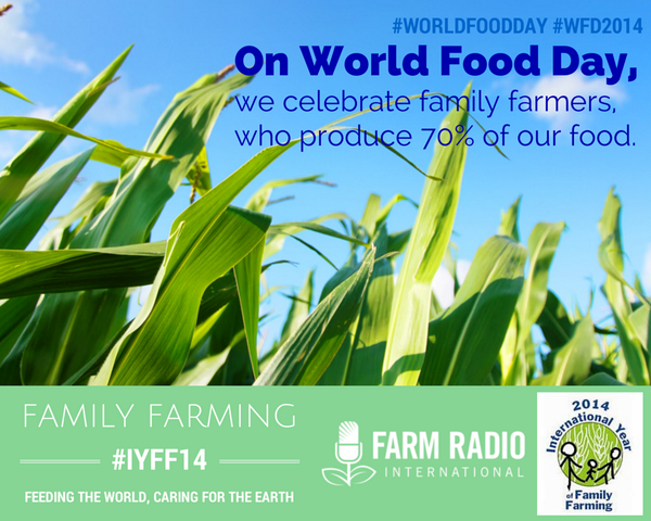 farmradio's tweet photo. On #WorldFoodDay let's help family farmers who work hard every day to feed their communities. http://t.co/ElxJh7Pcmf http://t.co/TjMImWcRHm