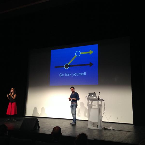mcgodwinpaccard's tweet image. #ParisWeb @goulvench “Vous pouvez changer l’ordre des choses, changez de vie. GO FORK YOURSELF.” #git