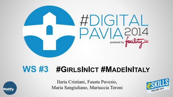 DigitalPavia's tweet photo. #DigitalPavia will be back very soon with #Workshop3: #girlsinict #madeinitaly http://t.co/2VW7yHw0ne